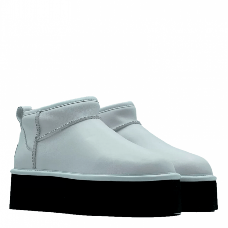 UGG Classic Ultra Mini Platform Leather White