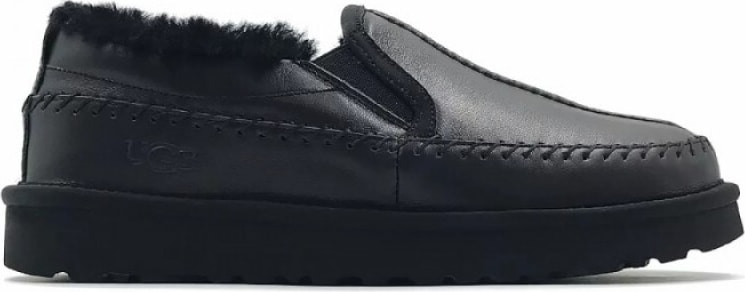 UGG Stitch Slip Leather Black
