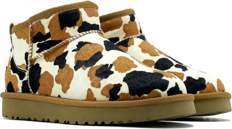 UGG Classic Ultra Mini Cow Print Chestnut