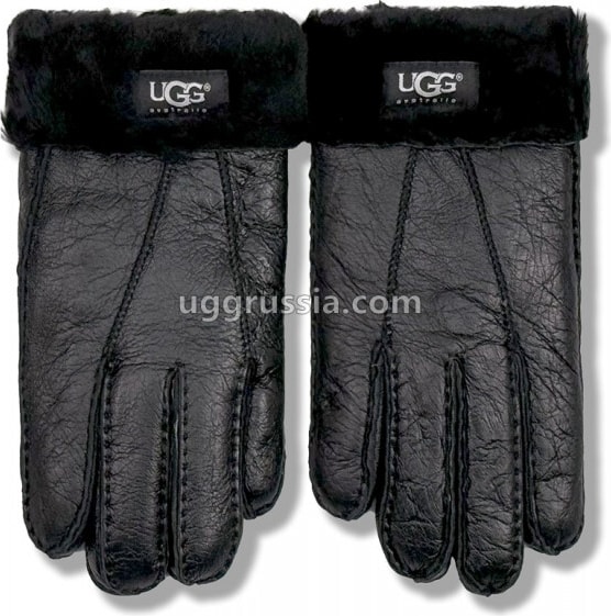 UGG Перчатки Кожаные Мужские Черные