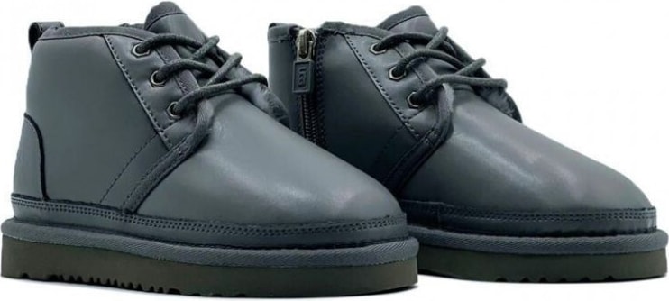 UGG Kids Neumel Zip Leather Grey
