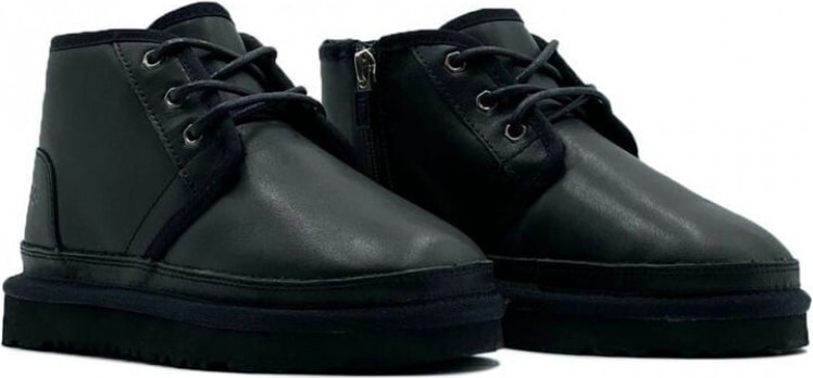 UGG Kids Neumel Zip Leather Black