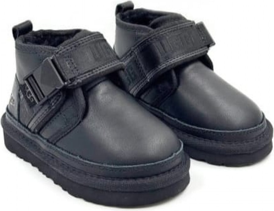 UGG Kids Neumel Snapback Leather Black