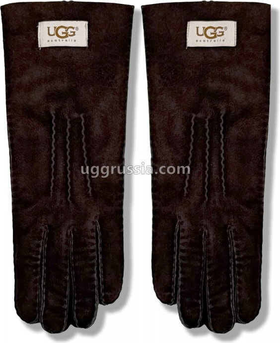 UGG Перчатки Замшевые Женские Коричневые