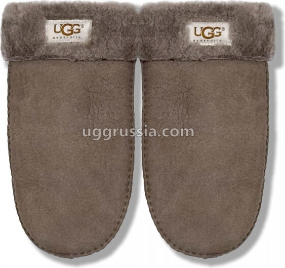 UGG Варежки Кожаные Женские Серые