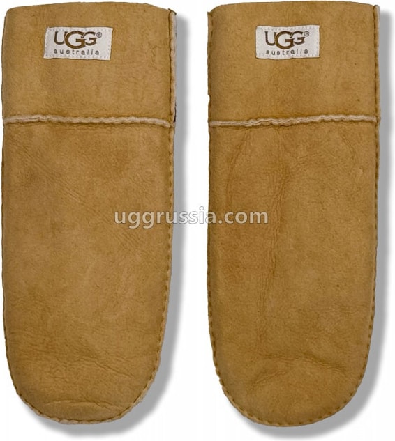UGG Варежки Кожаные Женские Коричневые