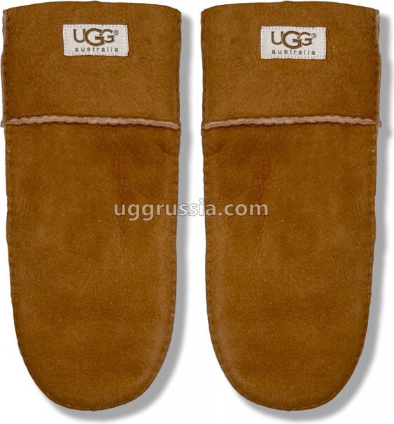 UGG Варежки Замшевые Женские Коричневые