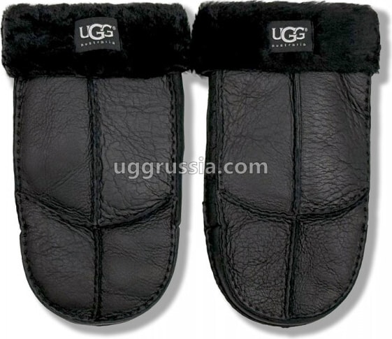 UGG Варежки Кожаные Мужские Черные