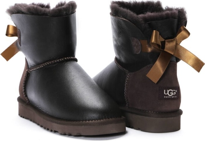 Угги Bailey Bow Mini Metallic Chocolate