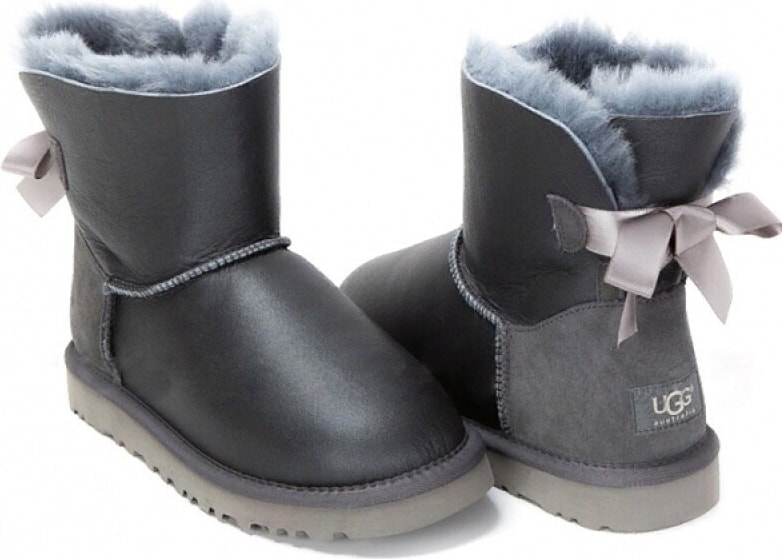 Угги Bailey Bow Mini Metallic Grey