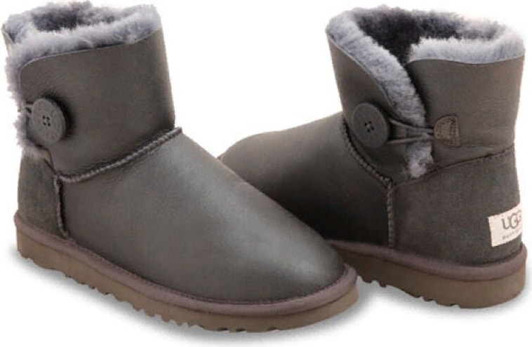 Угги Mini Bailey Button Metallic Grey