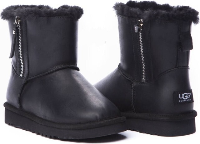 Угги Men's Mini Double Zip Metallic Black